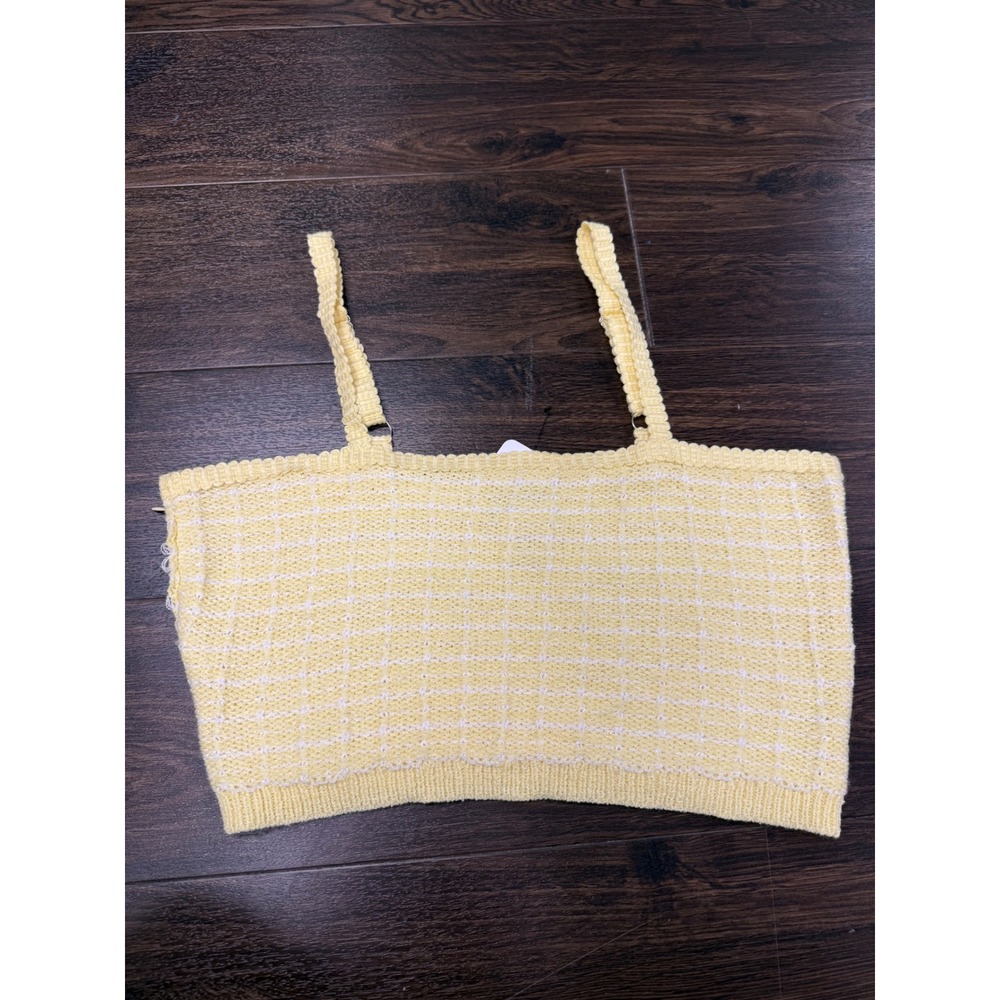 Fashion Nova Knit Crop Top - Yellow‎ Plaid